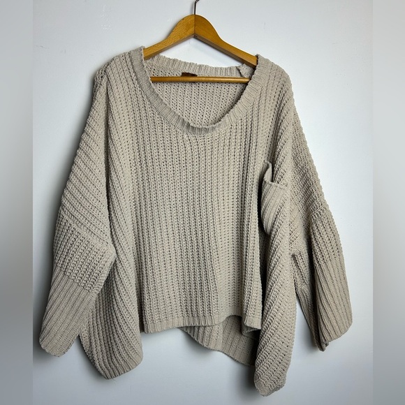 pool Sweaters - Pool Oversized Size Xl Knitted Top pullover Sweater Minimalist Brown Womens